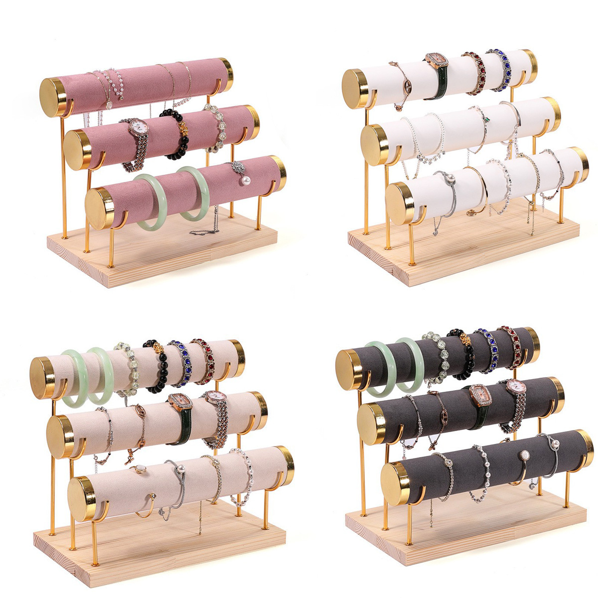 Jewelry Type Watches - 1/3-Layer Jewelry Rack Wooden Bracelet Watch