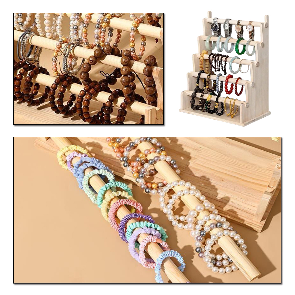 Jewelry And Watches Stores - Bracelet Holder Storage Rack Wood Bangle