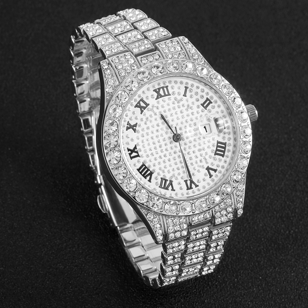 1 Hip-hop Full Diamond Silver  - Jewelry Style Watches recensione e prezzo