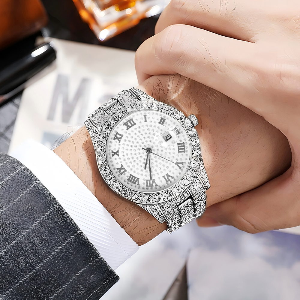 1 Hip-hop Full Diamond Silver  - Jewelry Style Watches recensione e prezzo