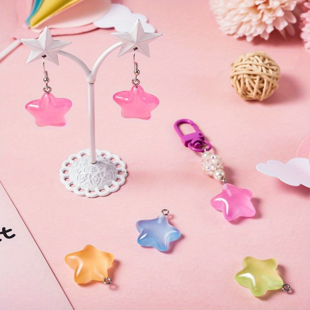 6/24/40pcs Mixed Color Luminou - Moon Star Earrings recensione e prezzo