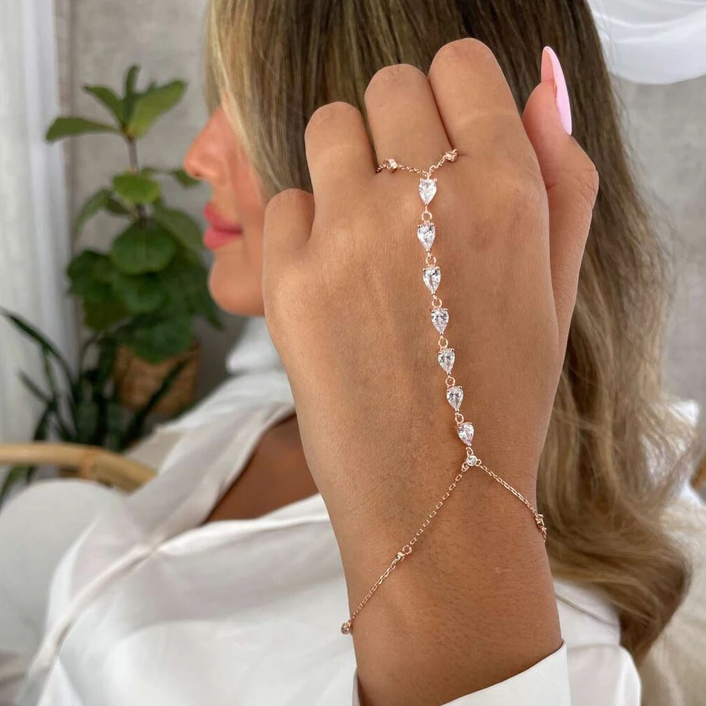 Fashion Zircon Teardrop Finger - Jewelry & Watches Spółka Z Ograniczoną Odpowiedzialnością Sp Z Oo recensione e prezzo