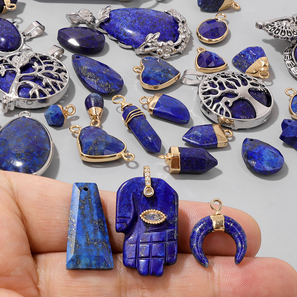 5PCS/lot Lapis Lazuli Stone Pe - Moon Star Earrings recensione e prezzo