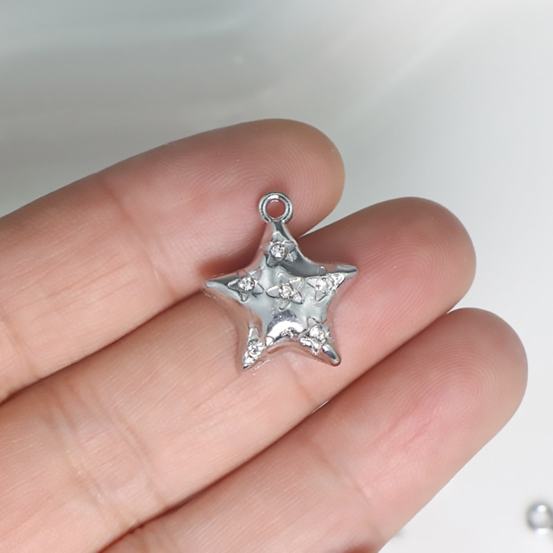 10Pcs DIY Crystal Stars Charms - Moon Star Earrings recensione e prezzo