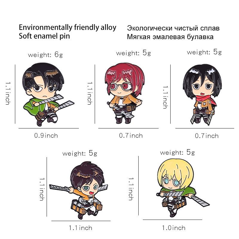Attack on Titan Chibi Enamel P - Levi Jewelry & Watches Inc recensione e prezzo