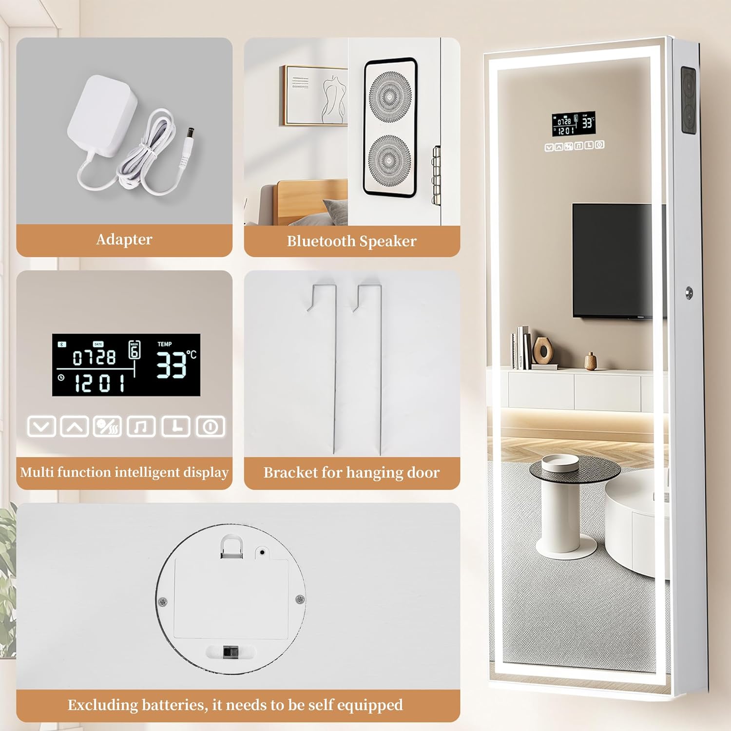 LED Mirror Jewelry Cabinet wit - Jewelry & Watches Spółka Z Ograniczoną Odpowiedzialnością Sp Z Oo recensione e prezzo