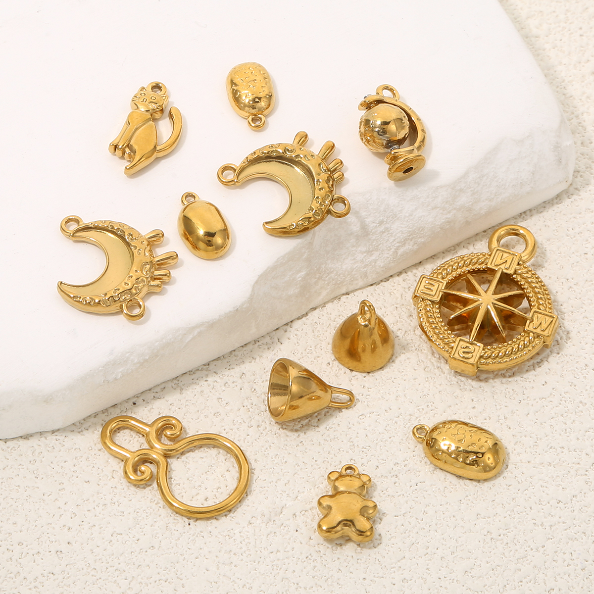 5pcs Stainless Steel Kitten Gl - Moon Star Earrings recensione e prezzo