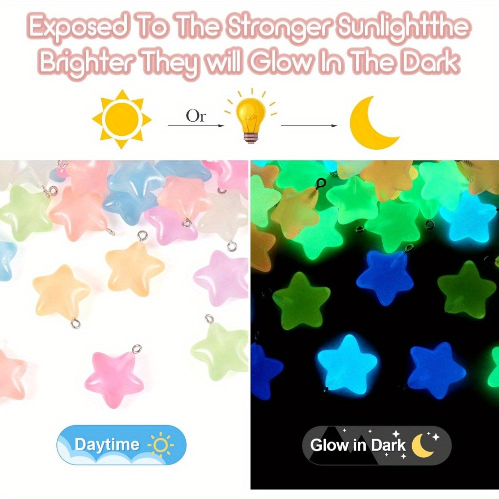 6/24/40pcs Mixed Color Luminou - Moon Star Earrings recensione e prezzo