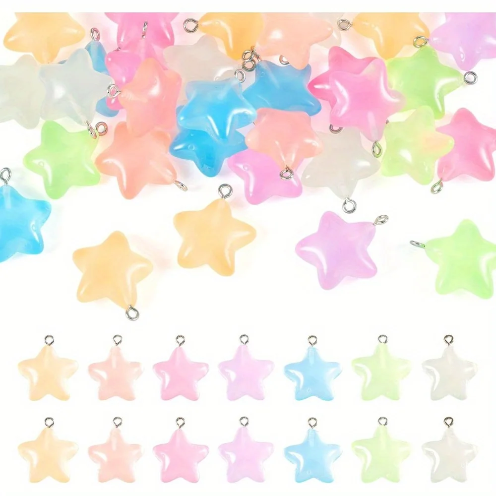 6/24/40pcs Mixed Color Luminou - Moon Star Earrings recensione e prezzo