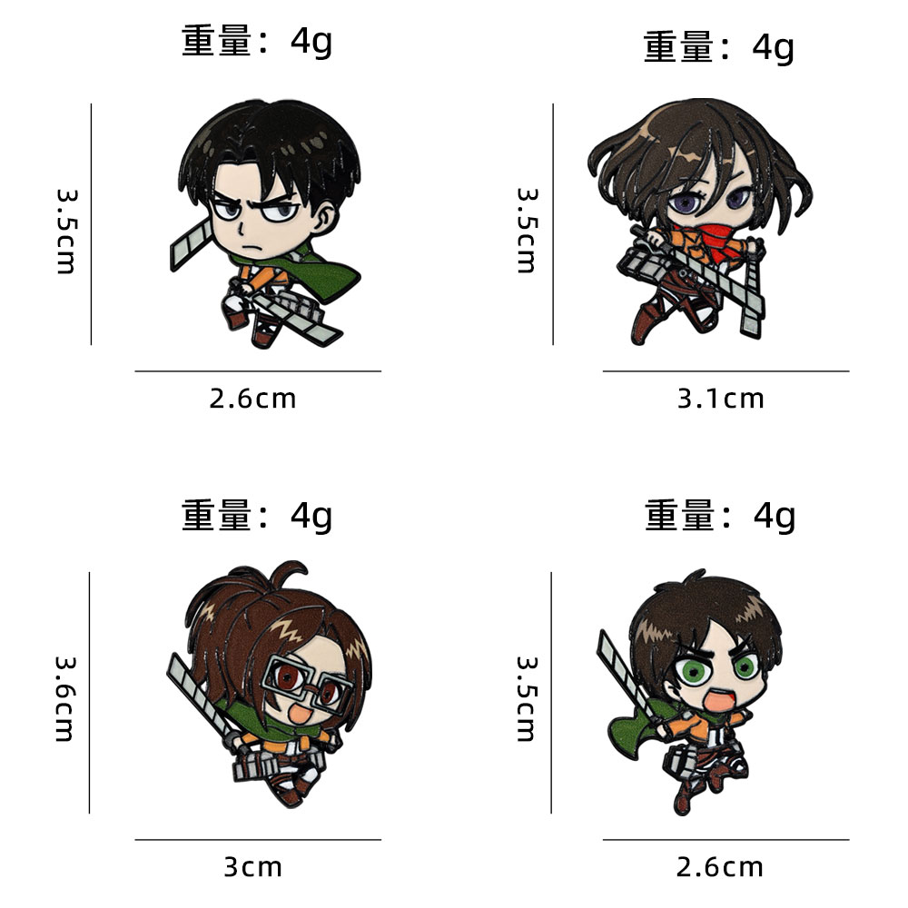 4pcs Survey Corps Enamel Pin S - Levi Jewelry & Watches Inc recensione e prezzo