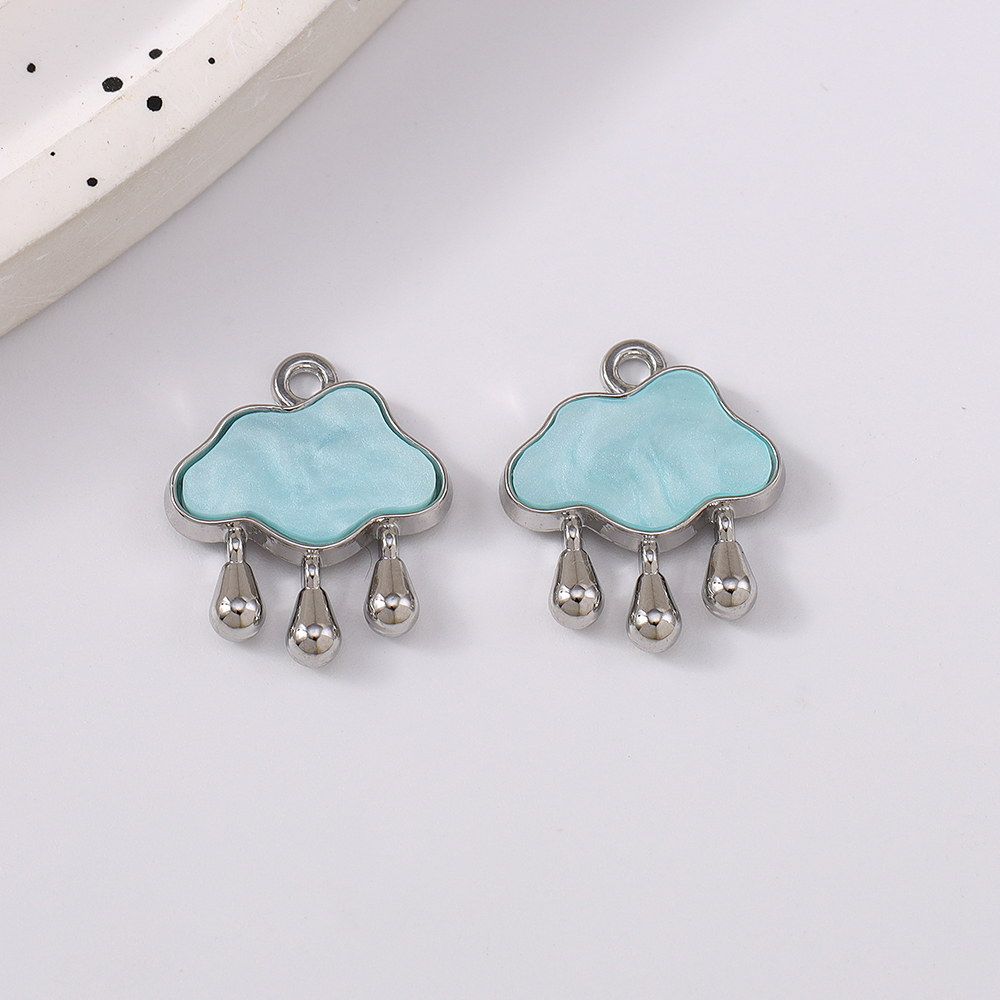 5pcs Cute Gemstone Cloud Raind - Moon Star Earrings recensione e prezzo