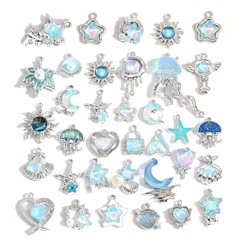 10Pcs Silver-plated Alloy Crys - Moon Star Earrings recensione e prezzo