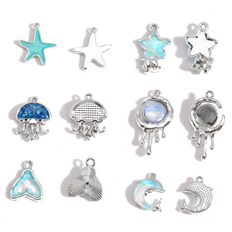 10Pcs Silver-plated Alloy Crys - Moon Star Earrings recensione e prezzo