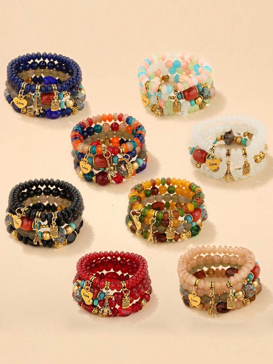 1 Set Of 4pcs Boho Style Decor - Jewelry & Watches Spółka Z Ograniczoną Odpowiedzialnością Sp Z Oo recensione e prezzo