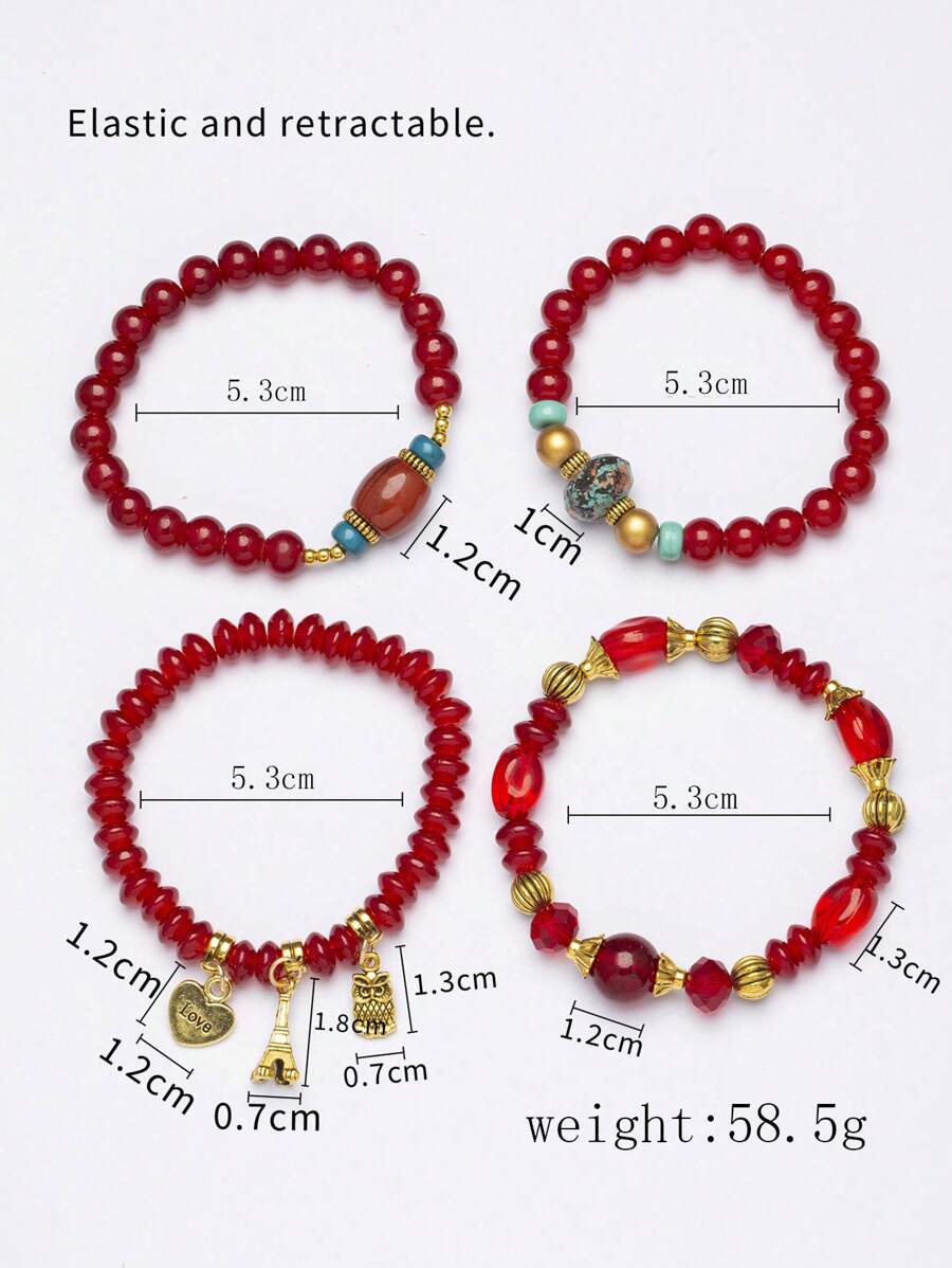 1 Set Of 4pcs Boho Style Decor - Jewelry & Watches Spółka Z Ograniczoną Odpowiedzialnością Sp Z Oo recensione e prezzo