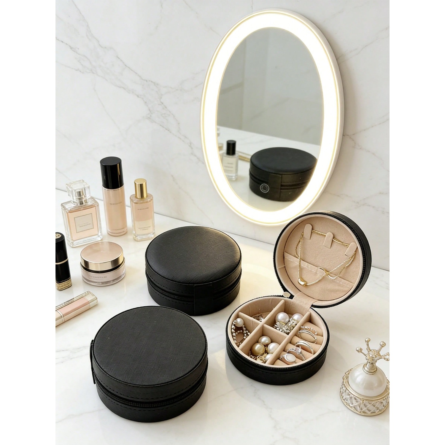 Circular Jewelry Box, Portable - Jewelry And Watches Stores recensione e prezzo