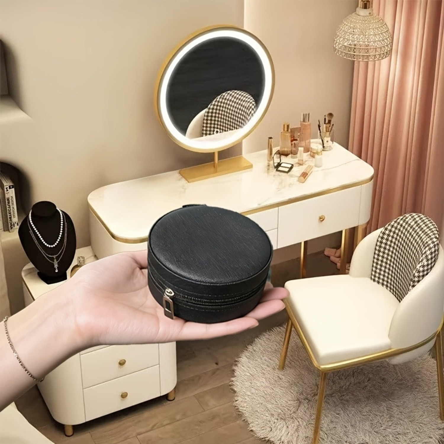 Circular Jewelry Box, Portable - Jewelry And Watches Stores recensione e prezzo