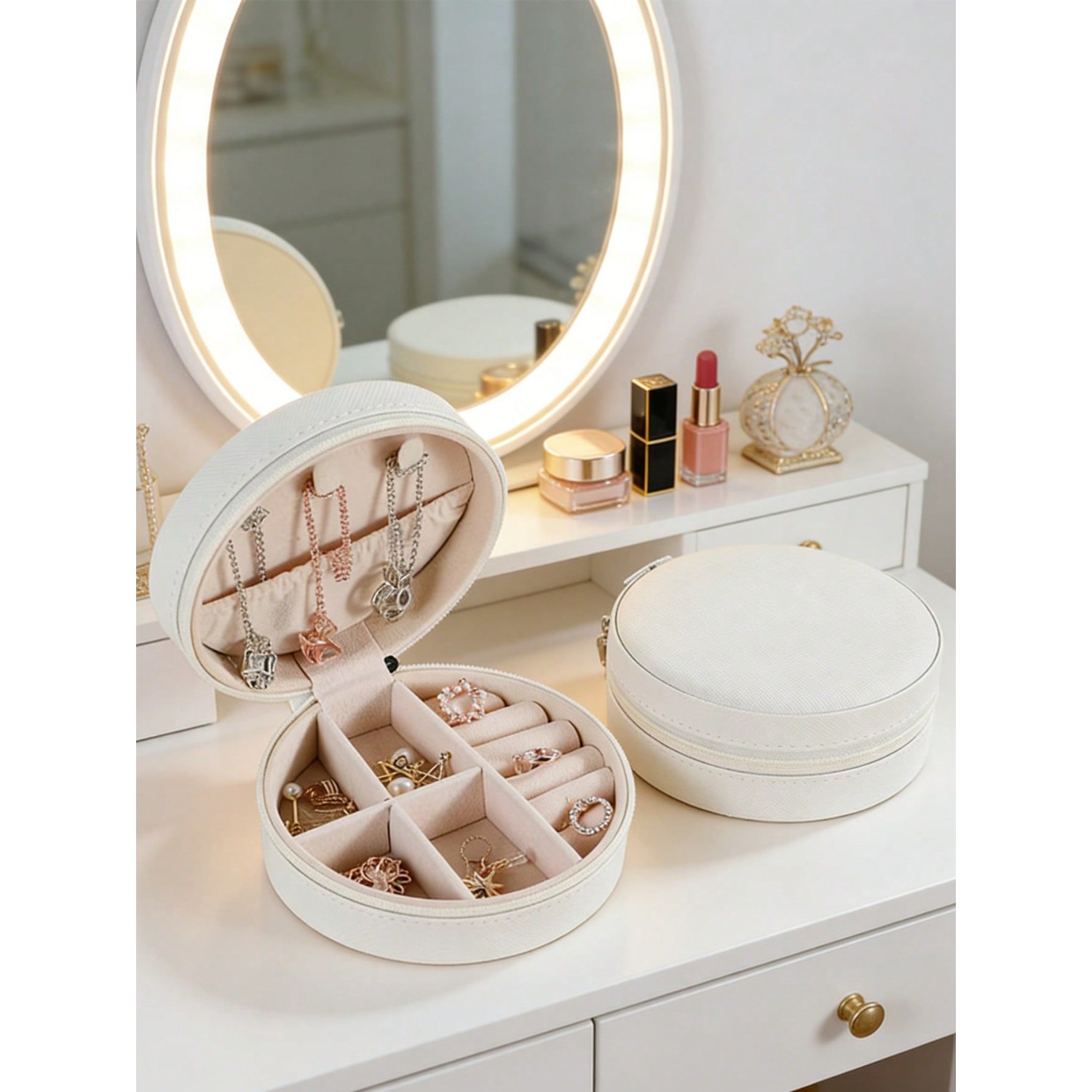Circular Jewelry Box, Portable - Jewelry And Watches Stores recensione e prezzo