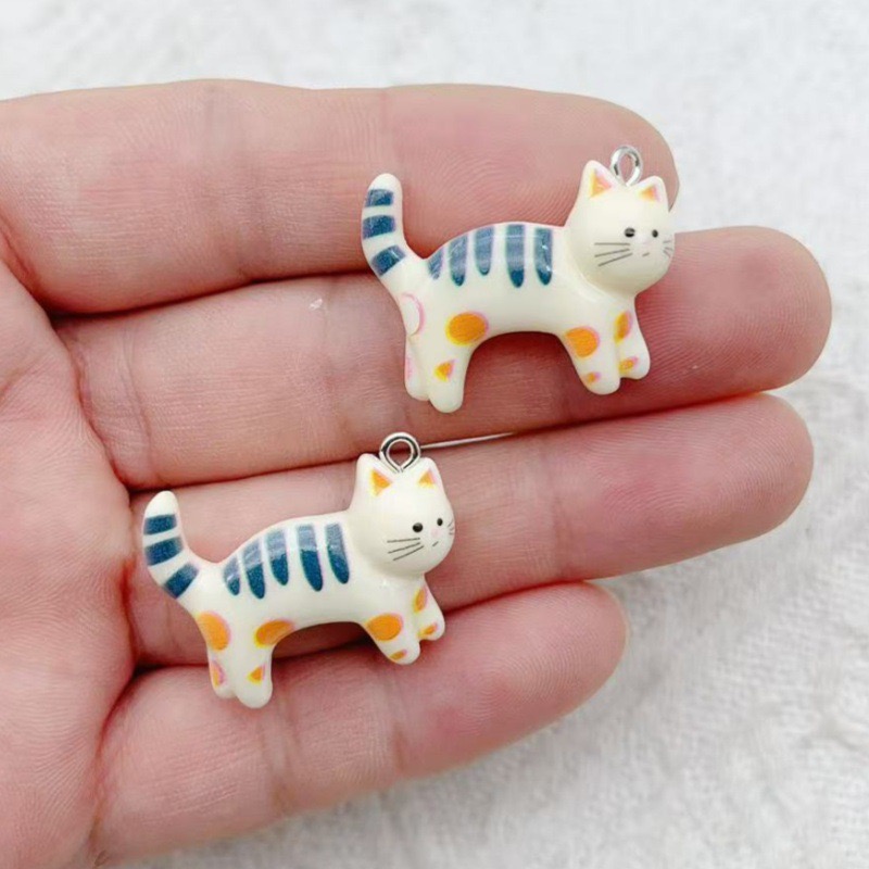 10pcs resin cartoon cat animal - Jewelry & Watches Spółka Z Ograniczoną Odpowiedzialnością Sp Z Oo recensione e prezzo