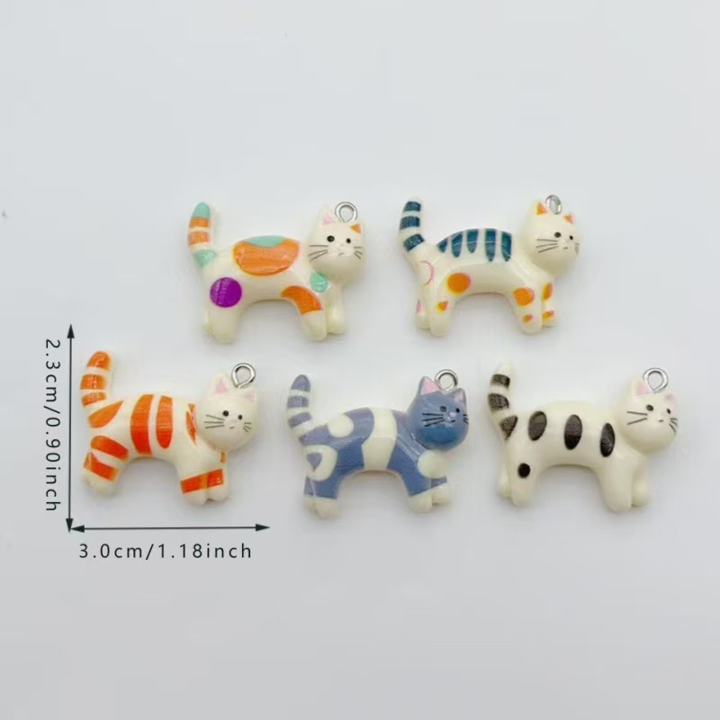 10pcs resin cartoon cat animal - Jewelry & Watches Spółka Z Ograniczoną Odpowiedzialnością Sp Z Oo recensione e prezzo