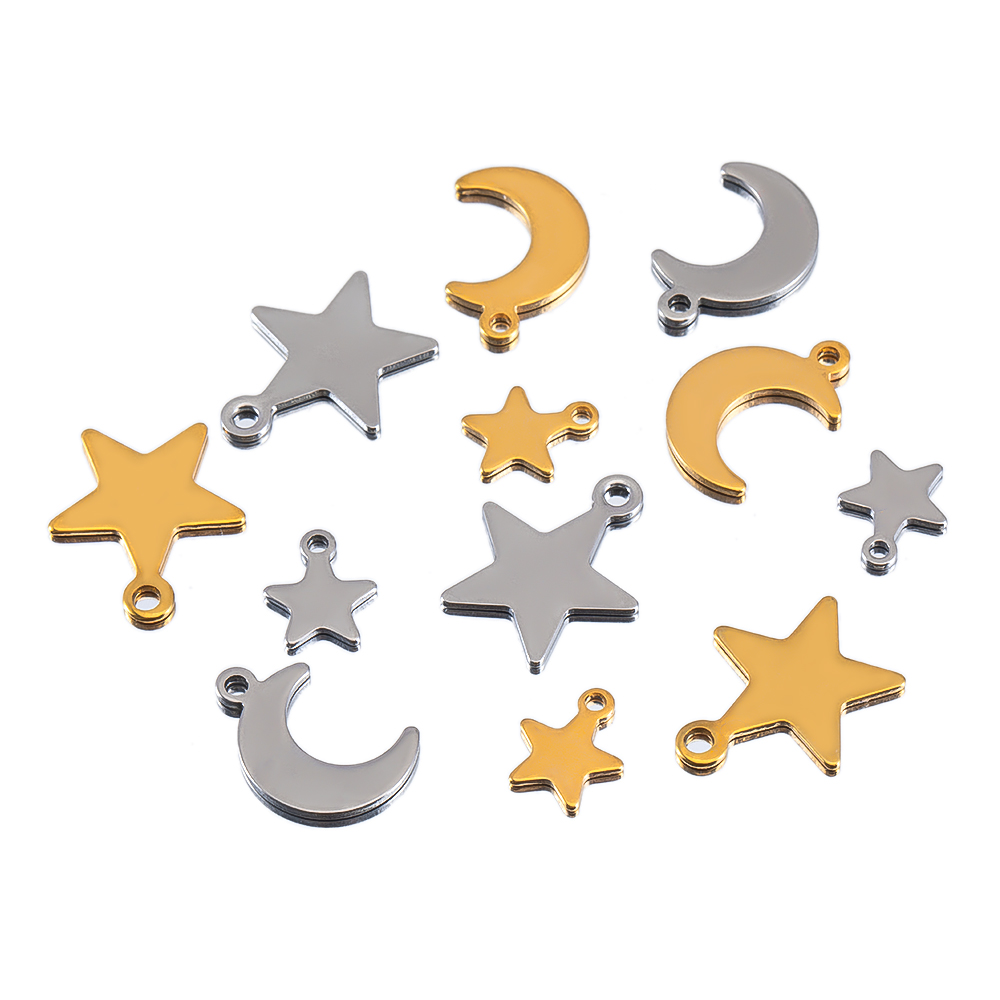20pcs Stainless Steel Flat Sta - Moon Star Earrings recensione e prezzo