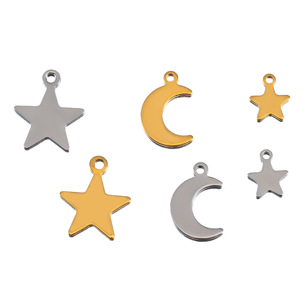 20pcs Stainless Steel Flat Sta - Moon Star Earrings recensione e prezzo
