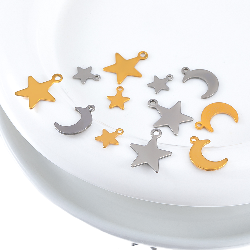 20pcs Stainless Steel Flat Sta - Moon Star Earrings recensione e prezzo