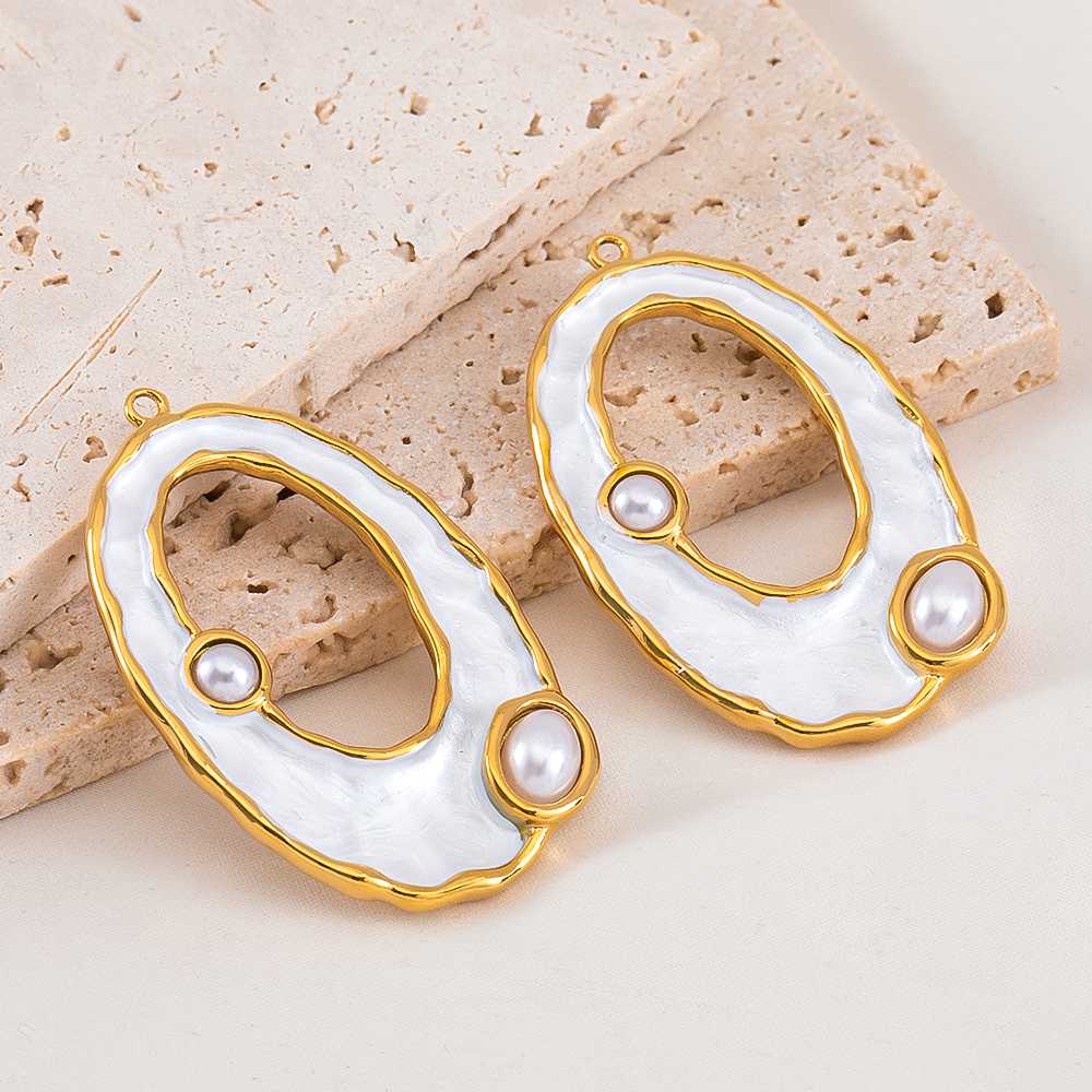 2pcs White Enamel Stainless St - Moon Star Earrings recensione e prezzo