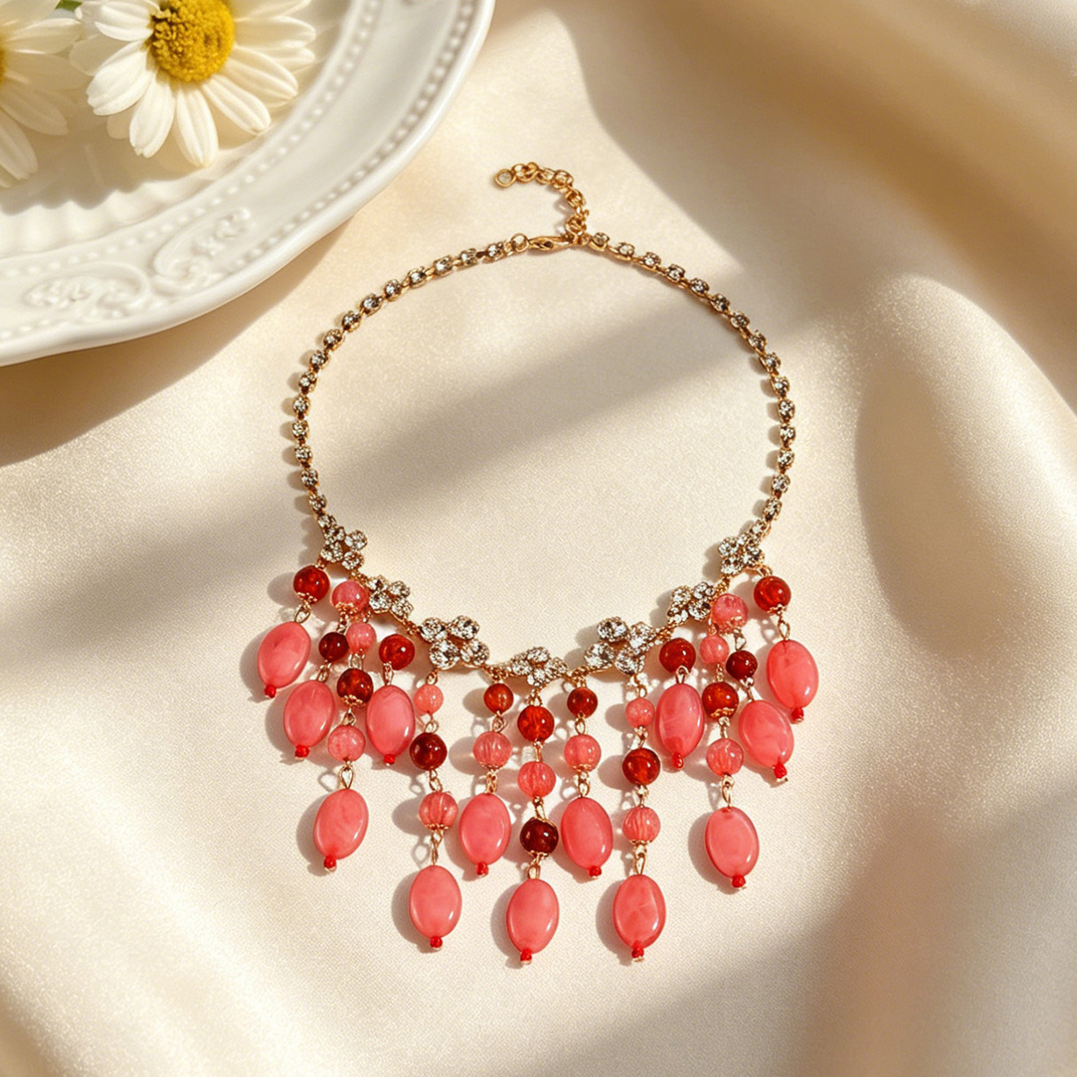 Trendy Pink Red Teardrop Beade - Jewelry & Watches Spółka Z Ograniczoną Odpowiedzialnością Sp Z Oo recensione e prezzo