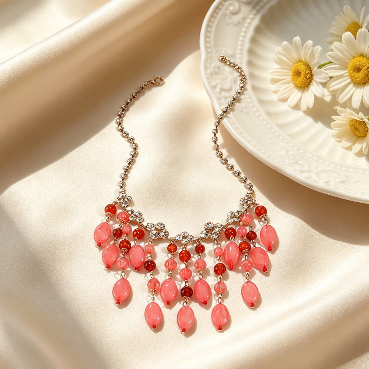 Trendy Pink Red Teardrop Beade - Jewelry & Watches Spółka Z Ograniczoną Odpowiedzialnością Sp Z Oo recensione e prezzo