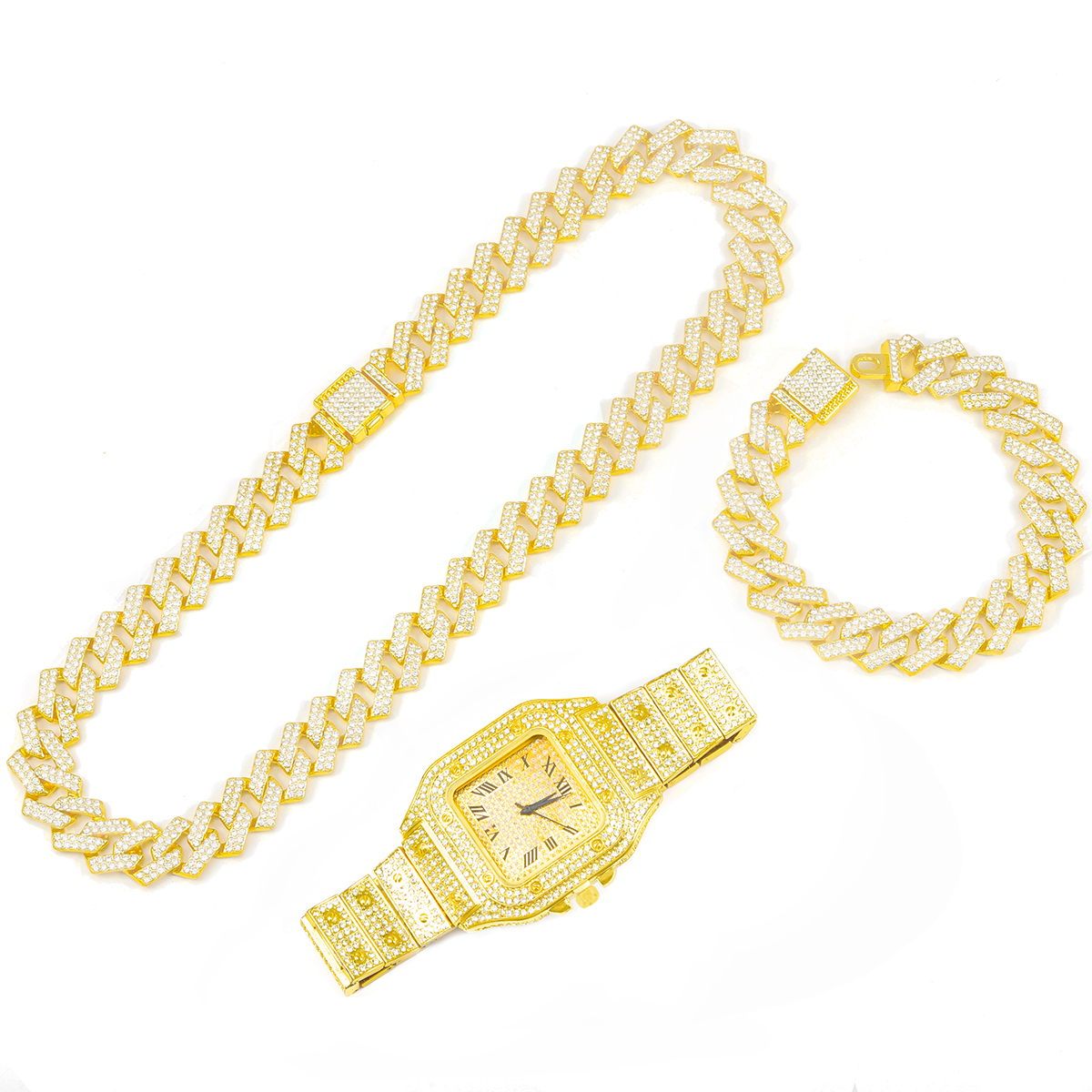 3pcs Men Stylish Watch Set Ice - Jewelry Type Watches recensione e prezzo