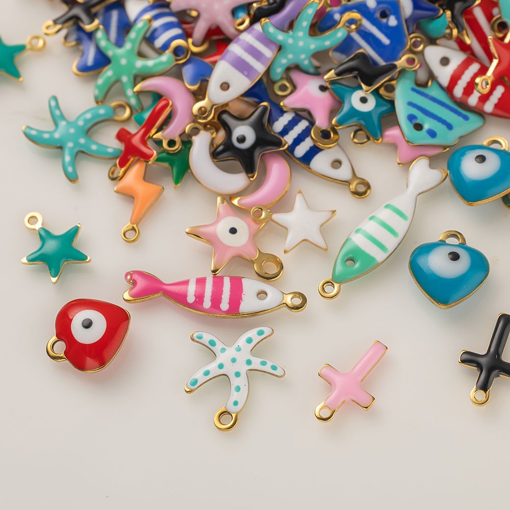 20pcs Stainless Steel Enamel C - Moon Star Earrings recensione e prezzo